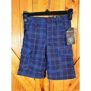Street rules blue plaid shorts boys size 6 NWT (4058)